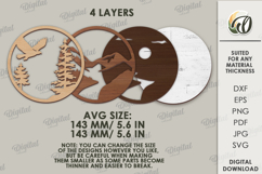 Forest Round Sign Laser Cut. Nature scene SVG Product Image 2