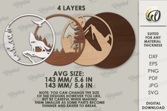 Forest Round Sign Laser Cut. Wolf SVG Product Image 2
