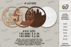 Forest Round Sign Laser Cut. Nature scene SVG Product Image 2
