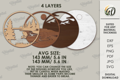 Forest Round Sign Laser Cut. Nature scene SVG Product Image 2