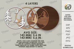 Forest Round Sign Laser Cut. Camping SVG Product Image 2