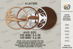 Forest Round Sign Laser Cut. Nature scene SVG Product Image 2