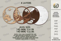 Forest Round Sign Laser Cut. Nature scene SVG Product Image 2