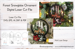 Forest Snow Globe Ornament- Laser Cut File Product Image 1