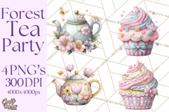 Easter Forest Animal Clipart, Cute Tea Party Woodland Png Product Image 1