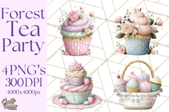 Easter Forest Animal Clipart, Cute Tea Party Woodland Png Product Image 1