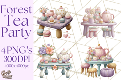 Easter Forest Animal Clipart, Cute Tea Party Woodland Png Product Image 1