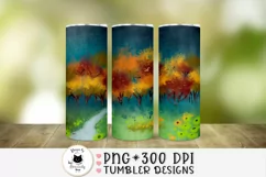 skinny tumbler wrap with forest in fall 