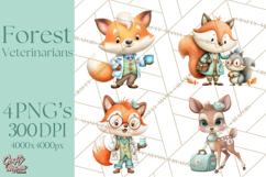 Woodland Animal Doctor Clipart Cute Pediatric Vet PNG Product Image 1