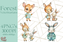 Woodland Animal Doctor Clipart Cute Pediatric Vet PNG Product Image 1