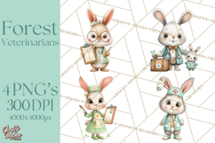 Woodland Animal Doctor Clipart Cute Pediatric Vet PNG Product Image 1