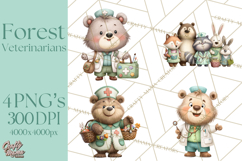 Woodland Animal Doctor Clipart Cute Pediatric Vet PNG Product Image 1