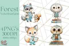 Woodland Animal Doctor Clipart Cute Pediatric Vet PNG Product Image 1