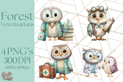 Woodland Animal Doctor Clipart Cute Pediatric Vet PNG Product Image 1