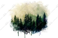 Forest Watercolor Pine Tree Sublimation Clipart PNG JPG Product Image 3