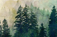 Forest Watercolor Pine Tree Sublimation Clipart PNG JPG Product Image 2