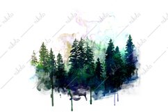 Forest Watercolor Pine Tree Sublimation Clipart PNG JPG Product Image 7