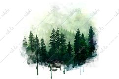 Forest Watercolor Pine Tree Sublimation Clipart PNG JPG Product Image 8