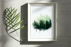 Forest Watercolor Pine Tree Sublimation Clipart PNG JPG Product Image 9