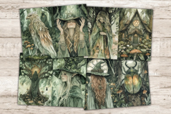 Forest Witch Journal, Witchcraft Printables, GlamArtZhanna, Pagan Goddess Art, Junk Journal Supplies, Herbal Witch Paper, Fantasy Scrapbook Kit, Dark Witch Collage, Druid Witch Kit, Witchy Journal Card