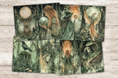 Forest Witch Journal, Witchcraft Printables, GlamArtZhanna, Pagan Goddess Art, Junk Journal Supplies, Herbal Witch Paper, Fantasy Scrapbook Kit, Dark Witch Collage, Druid Witch Kit, Witchy Journal Card