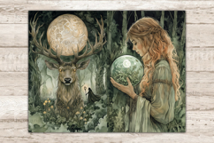 Forest Witch Journal, Witchcraft Printables, GlamArtZhanna, Pagan Goddess Art, Junk Journal Supplies, Herbal Witch Paper, Fantasy Scrapbook Kit, Dark Witch Collage, Druid Witch Kit, Witchy Journal Card
