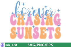 Retro Summer Sunsets Varsity SVG Design Product Image 1