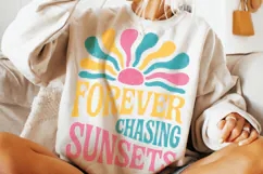 Forever Chasing Sunsets PNG, Retro Summer PNG, Beach PNG Product Image 2