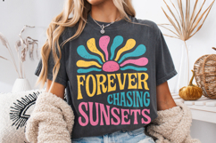Forever Chasing Sunsets PNG, Retro Summer PNG, Beach PNG Product Image 3