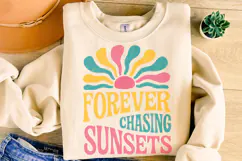 Forever Chasing Sunsets PNG, Retro Summer PNG, Beach PNG Product Image 4