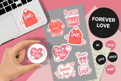 Love Quotes with Decorative Design for Sticker Set Product Image 1