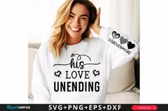 His Love Unending Sleeve SVG, God SVG Design, Faith SVG Product Image 2