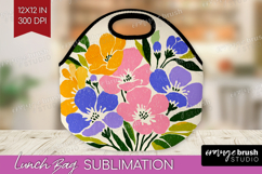 Forget Me Not Modern Floral Lunch Bag Sping Flower Lunch Bug Product Image 1