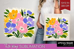 Forget Me Not Modern Floral Tote Bag Sping Flower Tote Bag Product Image 1