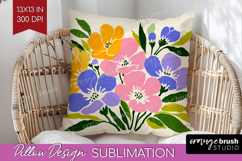 Forget Me Not Modern Floral Pillow Sublimation Sping Flower Product Image 1