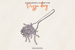 Italian Pasta Illustration SVG PNG EPS, Line Art Noodles Set Product Image 1