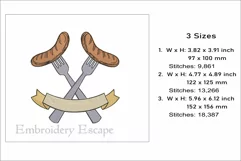 Oktoberfest embroidery design, Sausage embroidery file Product Image 2