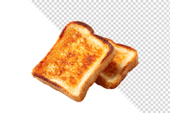 Two Slices of Golden Crispy Toasted Bread Isolated Product Image 1