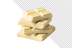 Stack of Broken White Chocolate Bar Pieces Isolated Product Image 1