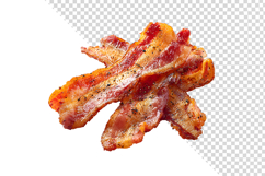 Crossed Slices of Golden Crispy Bacon with Pepper Product Image 1