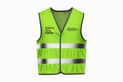 Realistic Neon Green Safety Vest Mockup Product Image 1
