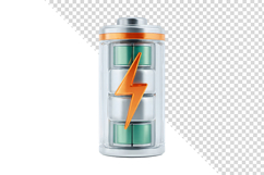 3D Futuristic Transparent Battery Pack with Visible Lithium Product Image 1