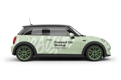 Compact hatchback car mockup side view isolated Product Image 1