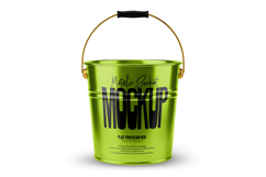 metal bucket stainless steel pail mockup Product Image 1