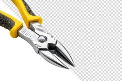 Macro Close-Up of Metal Pliers Jaws and Pivot Point Product Image 1