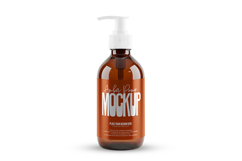 Amber Pump Bottle Mockup Product Image 1