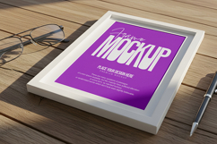 Desk Frame Mockup with Pen and Glasses Product Image 1