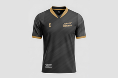 Realistic Black and Gold Esports Jersey Mockup Product Image 1