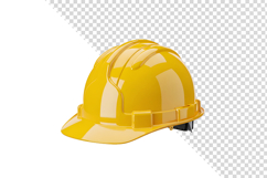 Glossy Yellow Construction Safety Hard Hat 3D Render Product Image 1