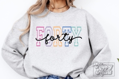 Forty SVG - Hello 40 PNG - 40th Birthday Girl Varsity Font Product Image 2